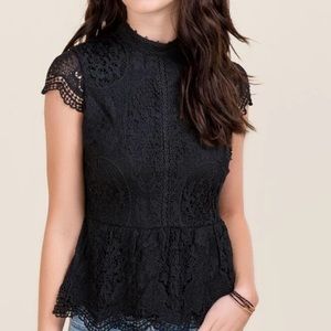 NWT Black peplum Top